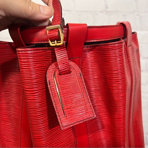 LOUIS VUITTON Epi Randonnee GM Castillan Red. Big Roomy Backpack.